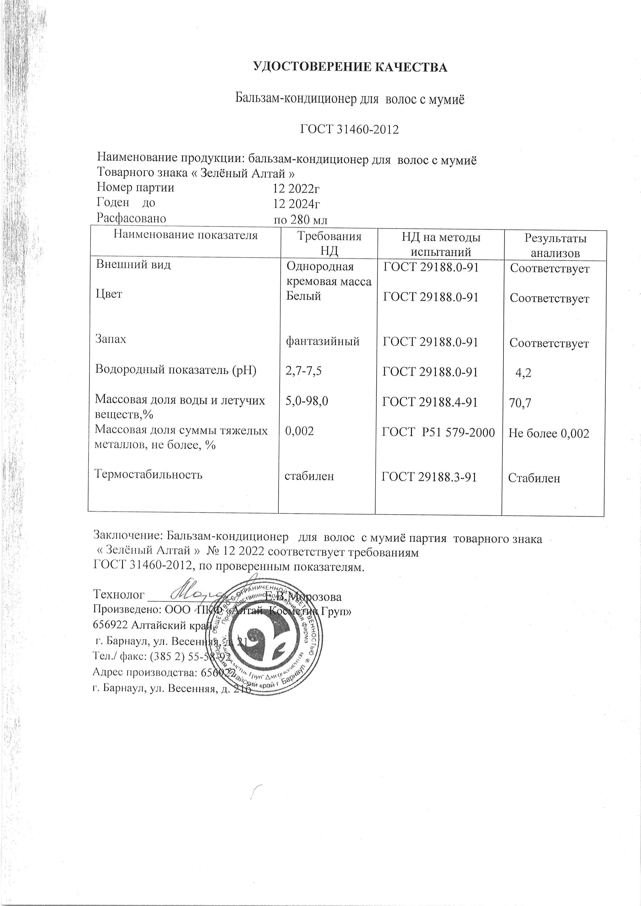 Паспорт №122022